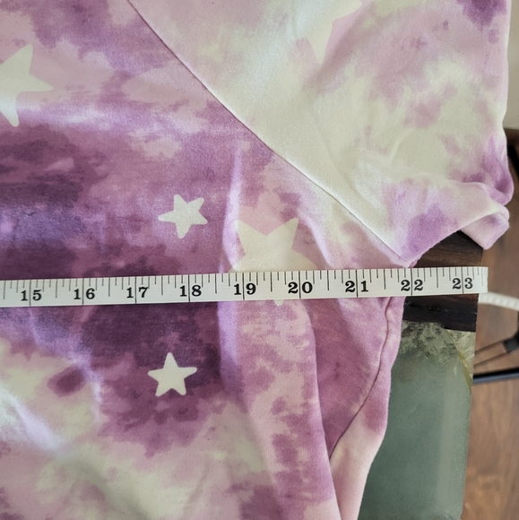 Wildfox 2 Piece Lounge Set Sweatshirt & Shorts Tie Dye Stars Purple Size Large‎ - Picture 8 of 11